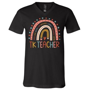 TK Teacher Back To School Teacher V-Neck T-Shirt