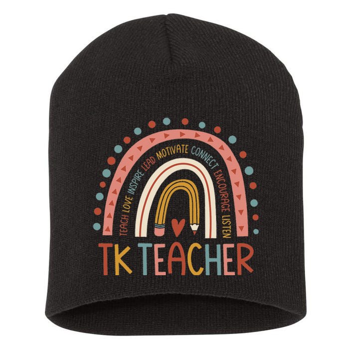 TK Teacher Back To School Teacher Short Acrylic Beanie