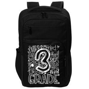 Team Teacher Back To School 3rd Third Grade Typography Impact Tech Backpack