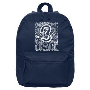 Team Teacher Back To School 3rd Third Grade Typography 16 in Basic Backpack