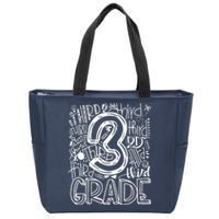 Team Teacher Back To School 3rd Third Grade Typography Zip Tote Bag