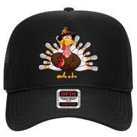 Thanksgiving Turkey Bowling Pin Team Match High Crown Mesh Back Trucker Hat