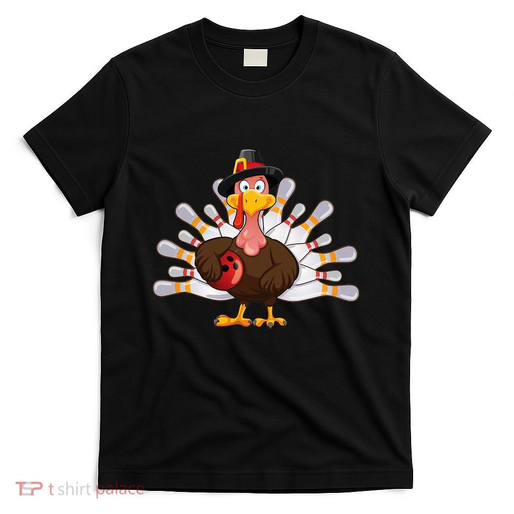 Thanksgiving Turkey Bowling Pin Team Match T-Shirt