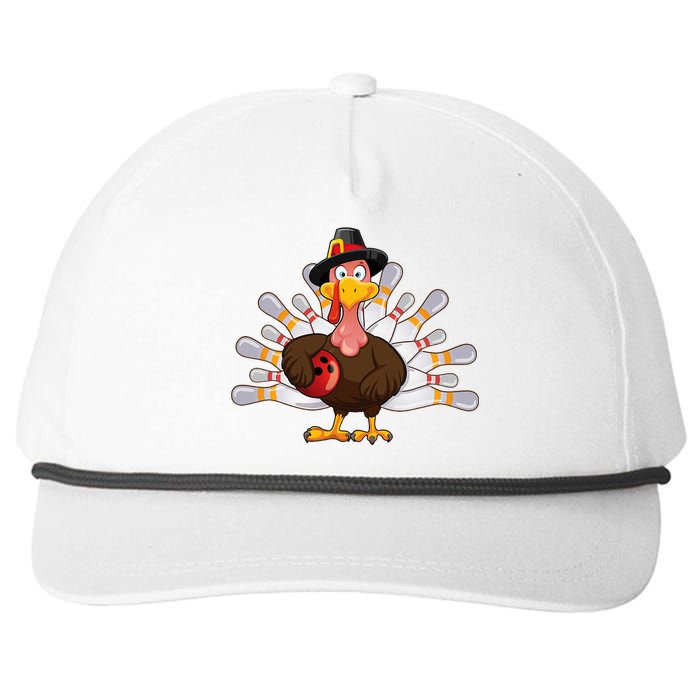 Thanksgiving Turkey Bowling Pin Team Match Snapback Five-Panel Rope Hat