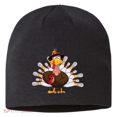 Thanksgiving Turkey Bowling Pin Team Match Sustainable Beanie