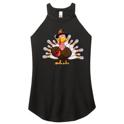 Thanksgiving Turkey Bowling Pin Team Match Women's Perfect Tri Rocker Tank