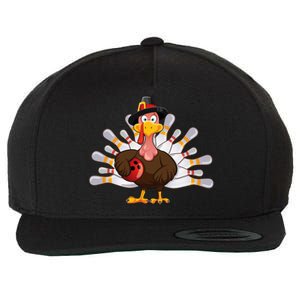 Thanksgiving Turkey Bowling Pin Team Match Wool Snapback Cap