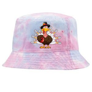 Thanksgiving Turkey Bowling Pin Team Match Tie-Dyed Bucket Hat