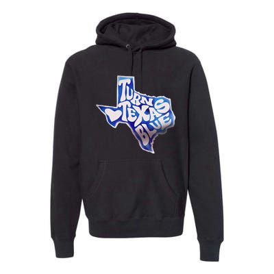 Turn Texas Blue Original Design Blue Wave Premium Hoodie