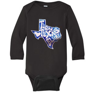 Turn Texas Blue Original Design Blue Wave Baby Long Sleeve Bodysuit