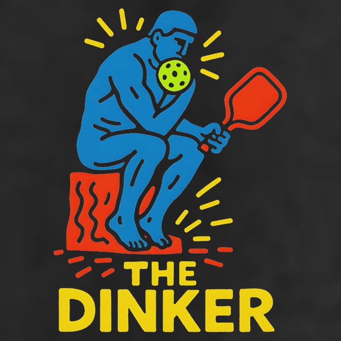 The Thinker By Auguste Rodin Contemplates Pickleball Garment-Dyed Fleece Hoodie