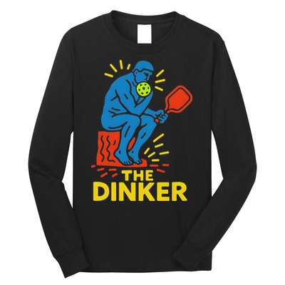 The Thinker By Auguste Rodin Contemplates Pickleball Long Sleeve Shirt