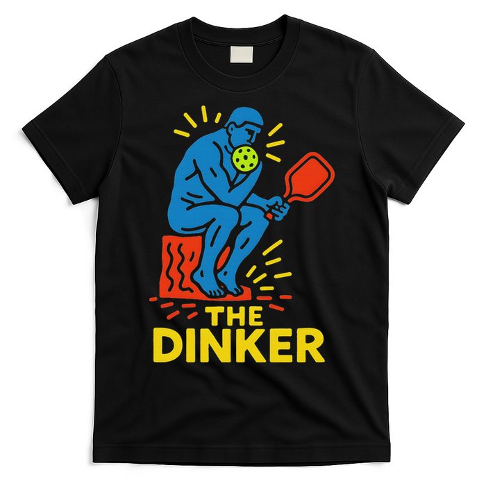 The Thinker By Auguste Rodin Contemplates Pickleball T-Shirt