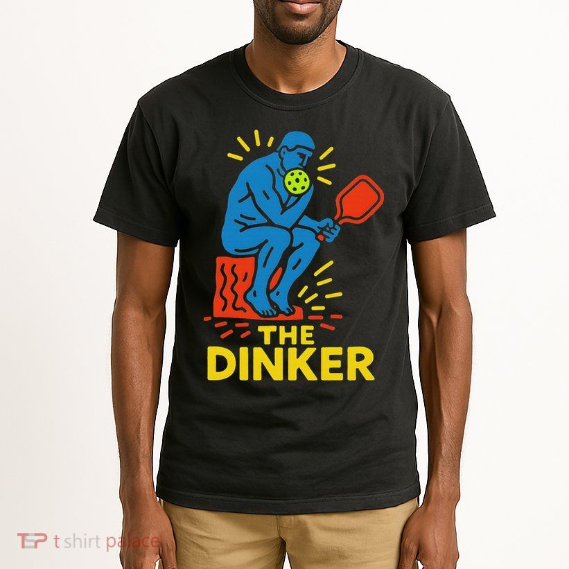 The Thinker By Auguste Rodin Contemplates Pickleball Tall T-Shirt