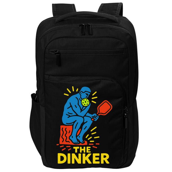 The Thinker By Auguste Rodin Contemplates Pickleball Impact Tech Backpack