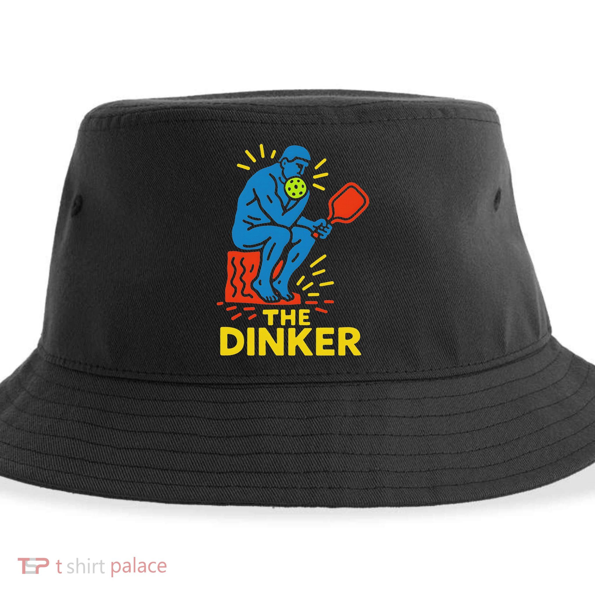 The Thinker By Auguste Rodin Contemplates Pickleball Sustainable Bucket Hat