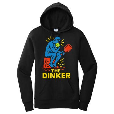 The Thinker By Auguste Rodin Contemplates Pickleball Women's Pullover Hoodie