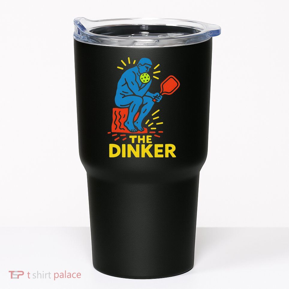 The Thinker By Auguste Rodin Contemplates Pickleball Tumbler