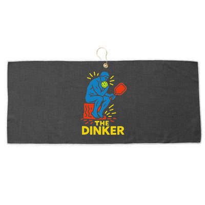 The Thinker By Auguste Rodin Contemplates Pickleball Large Microfiber Waffle Golf Towel