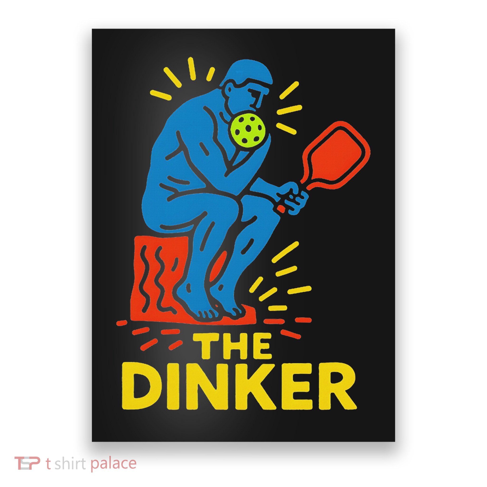 The Thinker By Auguste Rodin Contemplates Pickleball Poster
