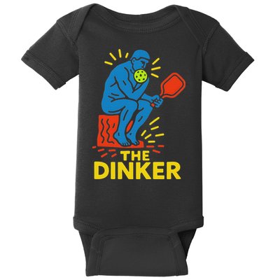The Thinker By Auguste Rodin Contemplates Pickleball Baby Bodysuit
