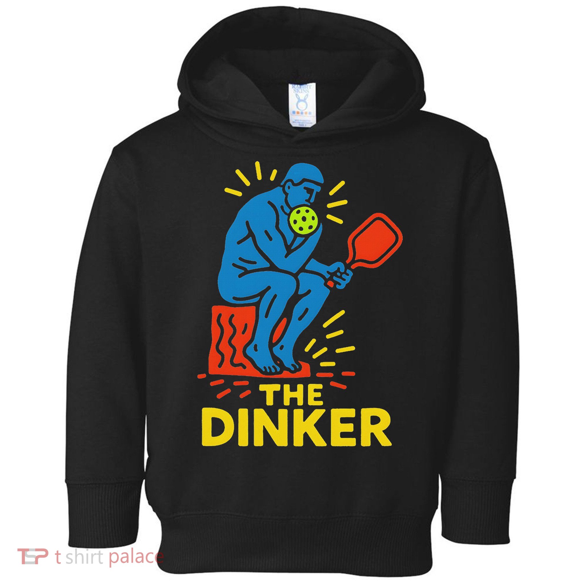 The Thinker By Auguste Rodin Contemplates Pickleball Toddler Hoodie