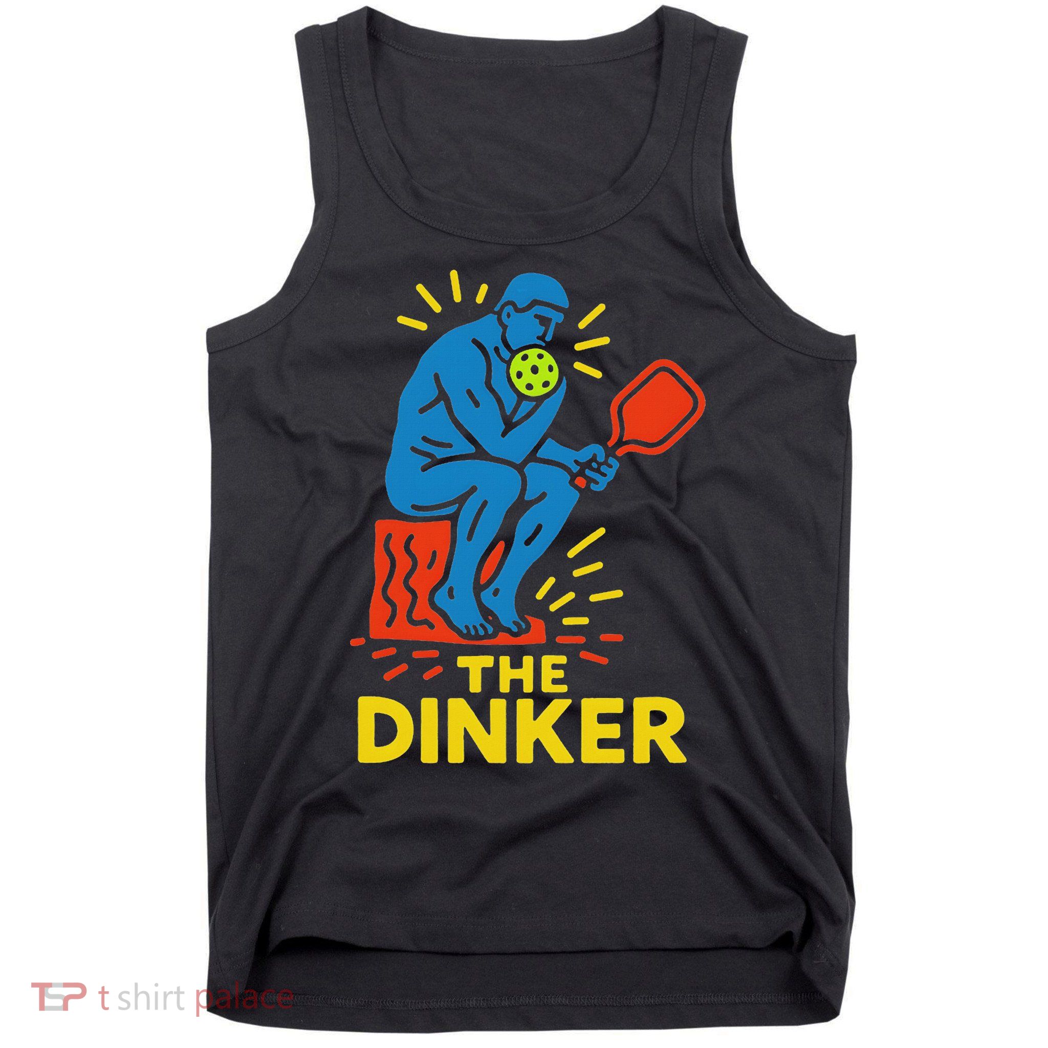 The Thinker By Auguste Rodin Contemplates Pickleball Tank Top