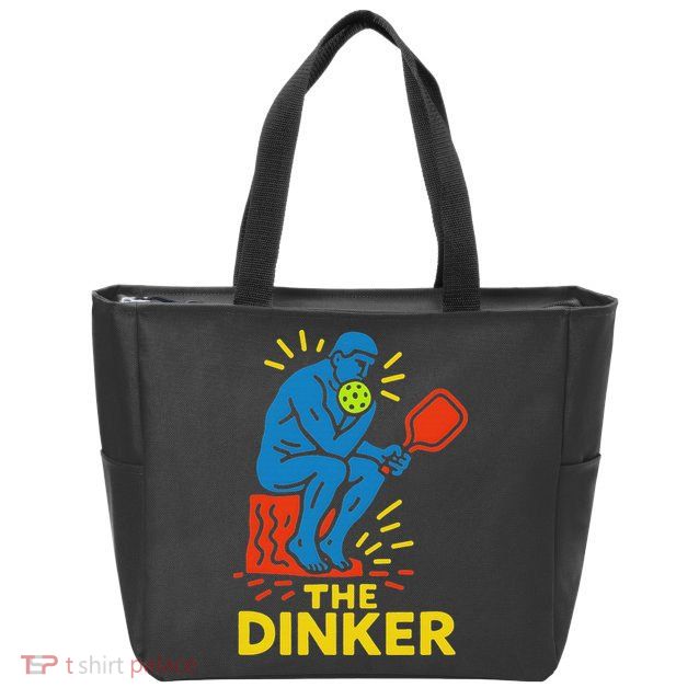 The Thinker By Auguste Rodin Contemplates Pickleball Zip Tote Bag