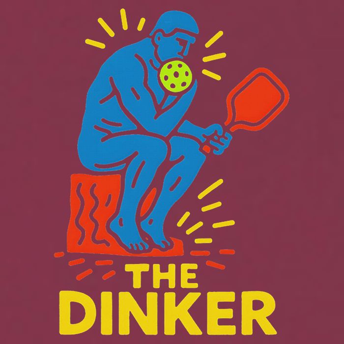 The Thinker By Auguste Rodin Contemplates Pickleball 16oz Travel Tumbler