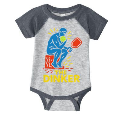 The Thinker By Auguste Rodin Contemplates Pickleball Infant Baby Jersey Bodysuit