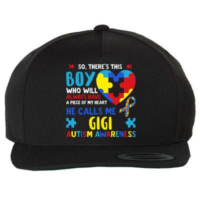 ThereS This Boy He Calls Me Gigi Gg Autism Awareness Wool Snapback Cap