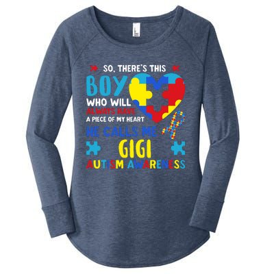 ThereS This Boy He Calls Me Gigi Gg Autism Awareness Women's Perfect Tri Tunic Long Sleeve Shirt