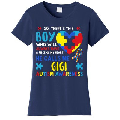 ThereS This Boy He Calls Me Gigi Gg Autism Awareness Women's T-Shirt