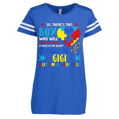 ThereS This Boy He Calls Me Gigi Gg Autism Awareness Enza Ladies Jersey Football T-Shirt