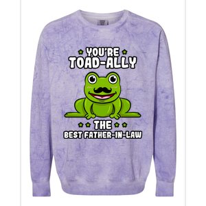 Toadgiftally The Best Fathergiftingiftlaw Frog Lover Daddygiftingiftlaw Cute Gif Colorblast Crewneck Sweatshirt