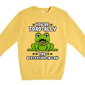 Toadgiftally The Best Fathergiftingiftlaw Frog Lover Daddygiftingiftlaw Cute Gif Premium Crewneck Sweatshirt