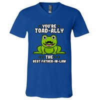 Toadgiftally The Best Fathergiftingiftlaw Frog Lover Daddygiftingiftlaw Cute Gif V-Neck T-Shirt