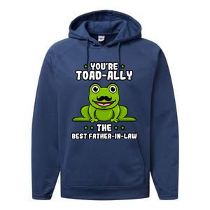 Toadgiftally The Best Fathergiftingiftlaw Frog Lover Daddygiftingiftlaw Cute Gif Performance Fleece Hoodie