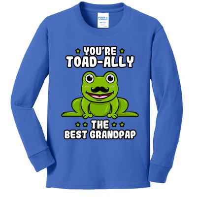 Toadgiftally The Best Grandpap Frog Lover Toad Grandfather Gift Kids Long Sleeve Shirt