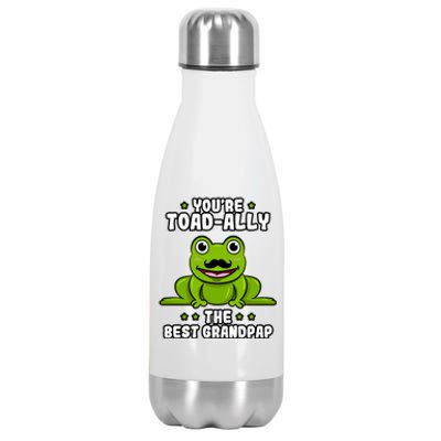 Toadgiftally The Best Grandpap Frog Lover Toad Grandfather Gift Stainless Steel Insulated Water Bottle