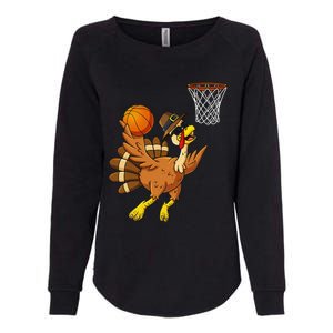 Thanksgiving Turkey Basketball Player Funny Womens California Wash Sweatshirt