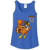 Thanksgiving Turkey Basketball Player Funny Ladies Essential Tank