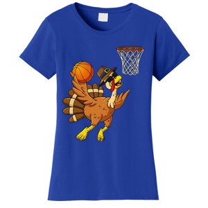 Thanksgiving Turkey Basketball Player Funny Women's T-Shirt