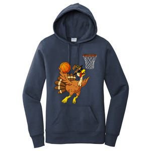 Thanksgiving Turkey Basketball Player Funny Women's Pullover Hoodie