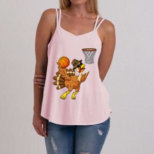 Thanksgiving Turkey Basketball Player Funny Women's Strappy Tank