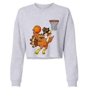 Thanksgiving Turkey Basketball Player Funny Cropped Pullover Crew