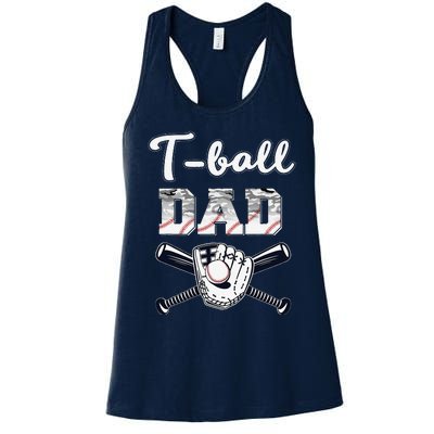 TBall Tee Ball Dad Baseball Dad Game Day Fathers Day Women's Racerback Tank