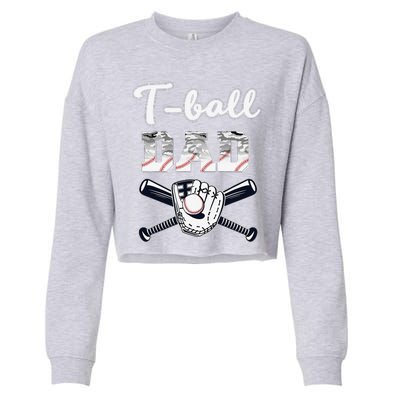 TBall Tee Ball Dad Baseball Dad Game Day Fathers Day Cropped Pullover Crew