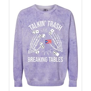 Talking Trash Breaking Tables Dominoes Lover Domino Player Colorblast Crewneck Sweatshirt