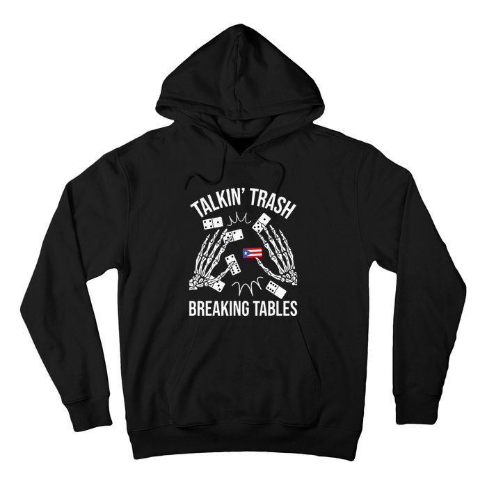 Talking Trash Breaking Tables Dominoes Lover Domino Player Hoodie